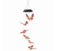 Solar Butterfly Wind Chime Hanging Solar Light Romantic Patio with Hook Waterproof Decorative Gentle Chime Auto On Off Outdoor Garden Patio Yard Decor Birthday for Women