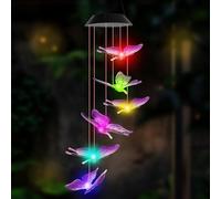 Solar Butterfly Wind Chimes Garden Gifts for Her Grandma Nanny Mum Solar Lights Outdoor Decor for Garden Yard Porch Christmas Easter Gifts Birthday Gifts for Women Ladies