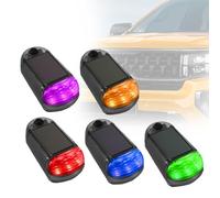 Solar Cab Lights 5PCS Roof No Drill Mounting Lights Waterproof with Sensor for Truck Cab Led Lighting, Black Shell-Colorful light