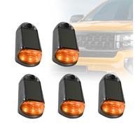 Solar Cab Lights 5PCS Roof No Drill Mounting Lights Waterproof with Sensor for Truck Cab Led Lighting, Black Shell-Yellow light