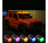 Solar Cab Marker Lights - 4 Pack LED Truck Roof Clearance Lights | Waterproof Amber Running Light With Smart Sensor Solar Powered Cab For Pickup Vehicles