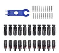 Solar Cable Connectors - Solar Panel Adapters, 10 Pairs Waterproof Wiring Kit with Crimping Tools | Heavy Duty Male and Female Connectors for Power Plants, Campsites