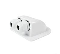 Solar Cable Entry Gland ABS Double Connector Cover Waterproof Suitable for Solar Panel Wiring, RVs, Vehicles, and Building Cable Routing (Double hole white)
