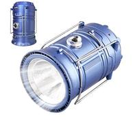 Solar Camping Lantern - 3 Inch Camping Lanterns Rechargeable Crank | LED Lanterns with USB and Solar Charging, Foldable Waterproof Lights, Multiple Brightness Modes and RA