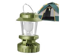 Solar Camping Lantern - USB Rechargeable Outdoor Light, Foldable Hanging Lamp | Waterproof LED Work Lamp with Built in Fan for Hiking Tent RV Patio Backyard Garden Cricis Travel Strong Portable En