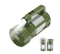 Solar Camping Lantern with Fan, Portable Rechargeable Fan Light with Hook, LED Flashlight Camping Lantern Hanging Lights for Desk Tent Camping Home