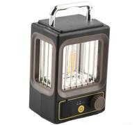 Solar Camping Lantern with Stepless Dimming, USB-C Rechargeable Filament Work Light, Weatherproof Portable Power Bank for Outdoor Adventures, Black(TG-ZP08303)