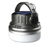 Solar Camping Light Rechargeable, White & Warm Dual Colors Changing Led Camping Tent Lamp, Waterproof Emergency Power Bank Lantern for Outdoor Outages Storms Hiking Fishing Power Cuts (Black)