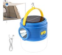 Solar Camping Light, USB Rechargeable Solar Light Adjustable Brightness Hanging Lantern Light for Outdoor Camping Patio Adventure Travel Fishing Hiking Climbing