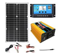 Solar Capacity Kit 400W - 18W Waterproof Panel, 30A Controller, 300W Inverter, LCD Screen, Dual USB Ports | Off-Grid System for RV, Cabin, Farm, Shed