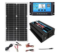 Solar Capacity Kit 400W - 18W Waterproof Panel, 30A Controller, 300W Inverter, LCD Screen, Dual USB Ports | Off-Grid System for RV, Cabin, Farm, Shed