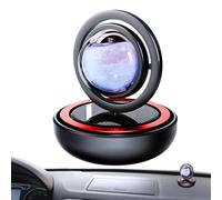 Solar Car Air Freshener - Double Ring Alloy Aromatherapy Ornament, Long Lasting Reusable Oil Diffuser, Solar Powered Fragrance Dispenser For Vehicle Truck RV Dashboard Decor