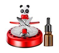 Solar Car Air Freshener, Solar Powered Scented Car Accessories - Rotating Panda Odour Eliminator Rechargeable with Long-Lasting Fragrance for Car, Truck, Van