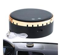 Solar Car Air Purifier - HEPA Filter, 15M Negative Ions, Active Oxygen 20PPM, USB Powered, Small Portable Freshener, Gold Black | Compact Vehicle Deodorizer For Odor Allergies Travel