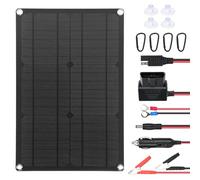 Solar Car Battery Charger, Solar Panel Kit 12V 20W Portable Solar Charging Panel with Control Box and SAE Conversion Cables for Car RV Motorcycle Boat