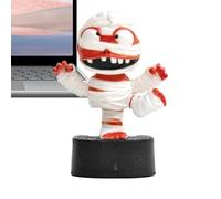 Solar Car Dashboard Decorations | Mummy Moving Head Dashboard Figurine | Small Halloween Decoration for Vehicle Home or Desk with Solar Powered