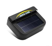 Solar Car Exhaust Fan Auto Window Vent 15cm Black | for durable ABS plastic, compact 15x11x6cm size, lightweight design, easy window hook installation, rubber strip included