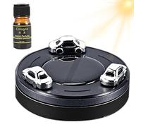 Solar Car Fragrance, Solar Powered Car Air Freshener | Car Light Sensing Solar Aromatherapy Car Model Design | Rotating Car Scent Diffuser