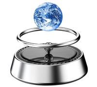 Solar Car Perfume Air Freshener, 2 Mode Rotating Earth Ornament with Scented Tablets Long Lasting for Home Office Desktop, Car Perfume
