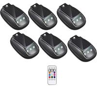 Solar Car Roof RGB Strobe Light with Remote Control,8 Colors Rechargeable Solar Waterproof Smart Sensing Marker Light,Strobe Lights for Vehicles,Suitable for Night Driving,Motorcycle,Vehicle (6PC)