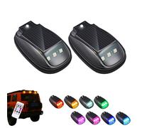 Solar Car Roof RGB Strobe Light with Remote Control, 8 Colors USB & Solar Charging, Wireless LED Ambient, Smart Sensing Marker Light, for Motorcycle Truck Car Outdoor Use (2PCS)