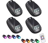 Solar Car Roof RGB Strobe Light with Remote Control, Car Roof RGB Strobe Light, Rechargeable & Solar Waterproof Smart Sensing Marker Light for Night Driving, Motorcycle, Vehicle, Truck Use (4pcs)