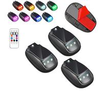 Solar Car Roof RGB Strobe Light with Remote Control,Waterproof 8 Colors Wireless LED Strobe Lights,Smart Sensing Cab Marker Light for Motorcycle,Vehicle,Truck Use,Night Driving (3PCS)