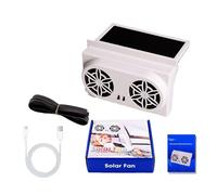 Solar Car Window Fan with Light Sensor | Simple Summer Cooler Solar Vent Fan, No Battery Required, Low Noise for Home Garage RV Ventilation for RV Users