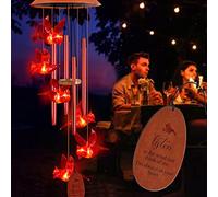 Solar Cardinal Wind Chimes Outdoor Solar Lights Cardinal Red Bird Solar Windchimes Waterproof Hanging Decorations Gifts for Women Garden Patio Birthday Thanksgiving Party