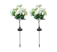 Solar Carnation For Outdoor Lights with Optimized Panel Orientation for Maximum Sunlight Absorption in Northern Hemisphere (White)