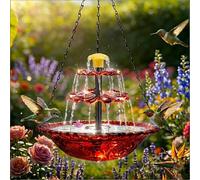 Solar Cascade Hanging Bird Bath Fountain,2026 New Solar Powered Bird Bath Fountain,Outdoor Bowl Bird Bath with Solar Pump for Hummingbirds, Gardens, Patio & Backyard (Purple)