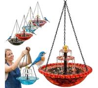 Solar Cascade Hanging Bird Bath Fountain,2026 Outdoor Hanging Bird Bath With Solars Pump & Bowl,Attracting Wild Birds And Hummingbirds For Outdoor Garden Backyard Patio