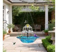 Solar Cascade Hanging Bird Bath Fountain Bird Baths For The Garden Decorative Hanging Water Feature Solar Powered Water Fountains For Hummingbirds Patio Gardens Backyard