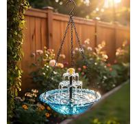 Solar Cascade Hanging Bird Bath Fountain Bird Baths For The Garden Outdoor Solar Powered Bird Bath And Feeder Solar Water Feature For Garden, Patio