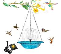 Solar Cascade Hanging Bird Bath Fountain, Outdoor Bird Bath with Solar Powered Water Pump, Decorative Hanging Water Feature for Garden, Patio, Attract Wild Birds & Hummingbirds A 1PCS
