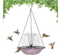 Solar Cascade Hanging Bird Bath Fountain, Outdoor Hanging Bird Bath with Solar Fountain, 2026 New Large Humming Birds Baths Fountains, with Solars Pump & Glass Bowl, for Outdoor, Gardens