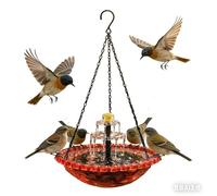 Solar Cascade Hanging Bird Bath Fountain, Outdoor Hanging Bird Bath with Solar Fountain, 2026 New Large Humming Birds Baths Fountains, with Solars Pump & Glass Bowl, for Gardens, Yard (1pc-Red)