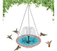 Solar Cascade Hanging Bird Bath Fountain, Outdoor Hanging Bird Bath with Solar Fountain, 2026 New Large Humming Birds Baths Fountains, with Solars Pump & Glass Bowl, for Outdoor, Gardens