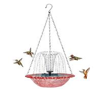 Solar Cascade Hanging Bird Bath, Solar Bird Bath Fountain, Solar Fountain for Bird Bath, with Solar Powered Water Pump, Decorative Garden Water Feature for Patio, Porch, Outdoor (single layer-pink)