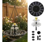 Solar Cascade Hanging Bird Bath - Solar Powered Fountain For Garden & Patio | Outdoor Bird Waterer With Bowl, Attracts Wild Birds, Hummingbirds, Decorative Water Feature