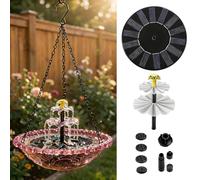 Solar Cascade Hanging Bird Bath - Solar Powered Fountain For Garden & Patio | Outdoor Bird Waterer With Bowl, Attracts Wild Birds, Hummingbirds, Decorative Water Feature