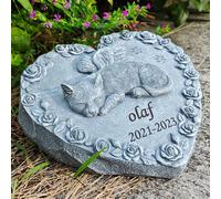 Solar Cat Memorial Stones, Solar Cat Statue Outdoor Garden Decor, Waterproof Solar Cat Headstone Grave Markers Tombstones Loss Cat Memorial Sympathy Keepsake, 8" L x 7.7" W x 3."H