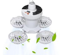 Solar Ceiling Fan - Solar Ceiling Fan with LED Light, Remote Control, 5-Speed Reversible Motor | Eco-friendly Indoor Fan, Dis Folding Hook Design