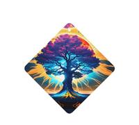 Solar Celestial Tree Pattern Car Air Fresheners 4 Pcs Square Hanging Aromatherapy Tablets Scented Fresheners For Bedroom Bathroom