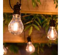 SolarCentre® Edinburgh USB Solar Outdoor Festoon Lights - 10 Bulbs - Powered by Leaf