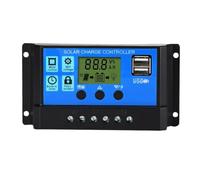 Solar Charge Controller, 12 V PWM, LCD Display, Dual USB, 150 x 78 x 30 mm, with Short Circuit Protection and Timer Function (10A)