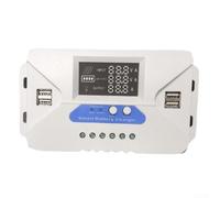 Solar Charge Controller, 12V 24V 30A, LCD Display Photovoltaic Regulator, 3-Stage Charging with 4 USB Ports, Reverse Current and Overload Protection for RV Boat Off-Grid System