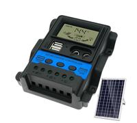 Solar Charge Controller 30A | 12V/24V PWM Solar Panel Regulator with LCD Display and USB Ports | Smart Voltage Regulator for Roof Home Motorhome Marine Yacht Workshop Ex