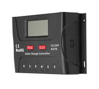 Solar Charge Controller, Intelligent PWM 12V 24V 50A with LED Display and USB Output - Auto Voltage Identification, Advanced Battery Protection, Ideal for Off - Grid Solar System