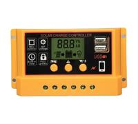 Solar Charge Controller - LED Display Solar Controller | USB Control Device 12V/24V 30A | PWM Auto Parameter, Multiple Charge Modes Solar Panel Regulator for Motorcycle